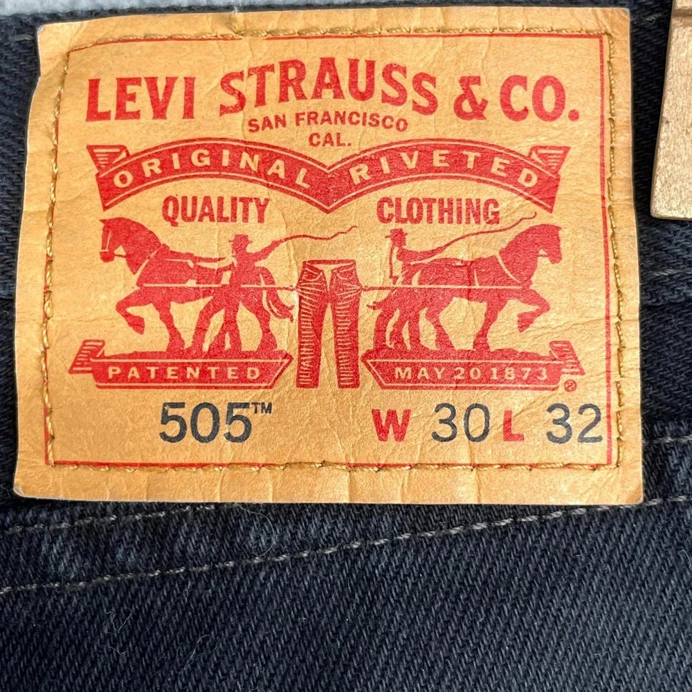Levi's 505 Jeans Mens 30x30*‎ Black Dark Wash Denim Workwear Streetwear Rodeo